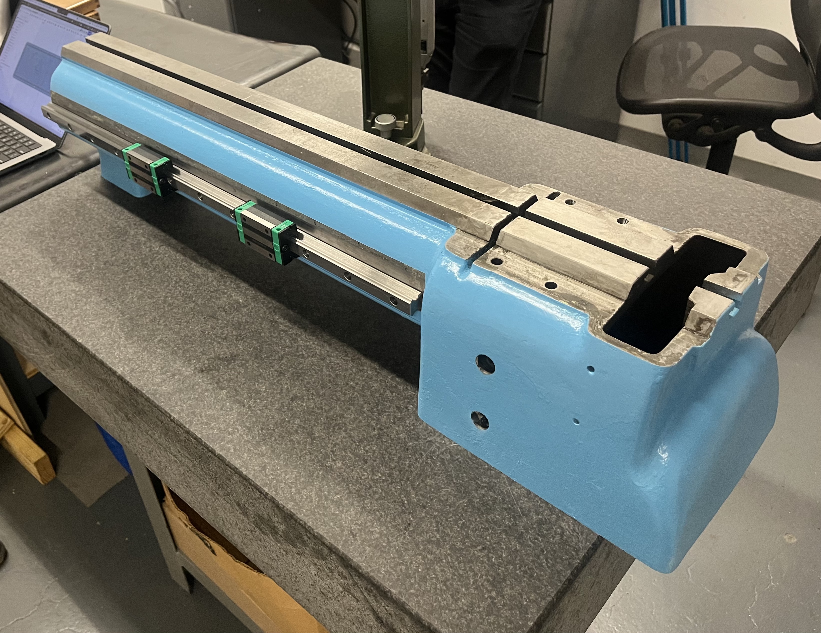 Z-axis linear rails installed and trammed