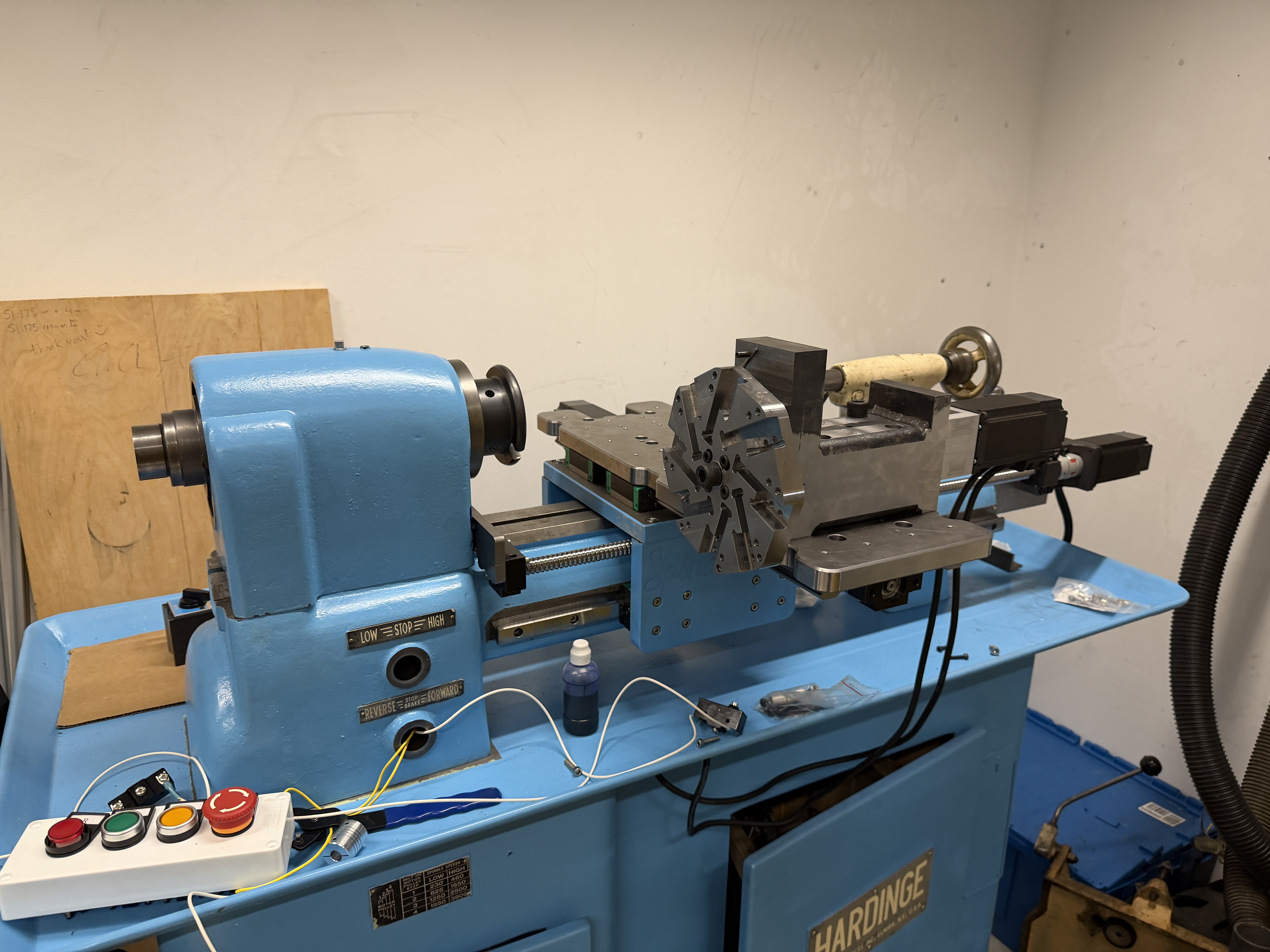 Full X-Z assembly with tool changer, mounted on the lathe